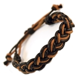 MENS BROWN AND BLACK BRAIDED BRACELET