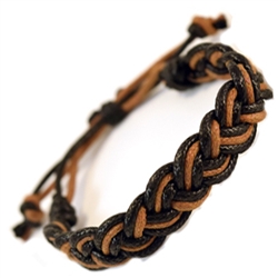 MENS BROWN AND BLACK BRAIDED BRACELET