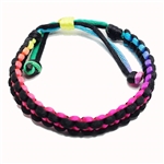 WOVEN VARIEGATED RAINBOW RATTAIL THREAD BRACELET