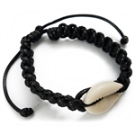 WHITE COWRY SHELL BRAIDED ON HEMP CORD