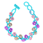 CZECH-JAPANESE GLASS SEED BEAD 32 ROW RASTA COLOR BRACELET